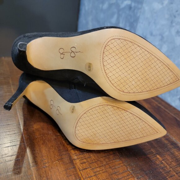 Jessica Simpson Black Suede Thigh High Boots with 4" Stiletto Heel, Size 8.5M/39 - Picture 8 of 12